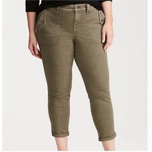 Torrid Olive Green Military Cropped Pants